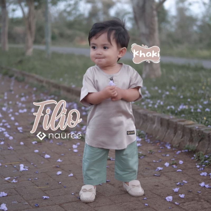 Nauree -  One Set Filio Warna Khaki Setelan Baju Anak Laki Laki