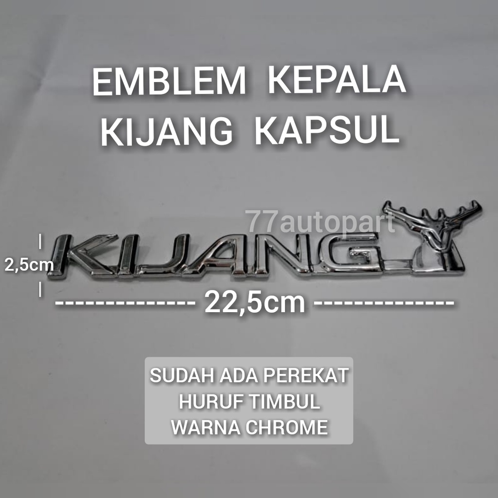 emblem logo mobil tulisan kijang kepala chrome untuk kijang kapsul belakang