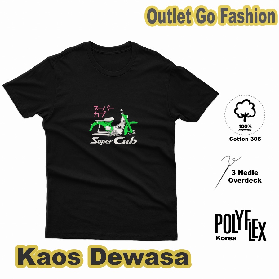 Atasan Baju Kaos Pria Dewasa Motorcycle Super Cub Honda C70 Classic Jadul Lengan Pendek Distro Terla