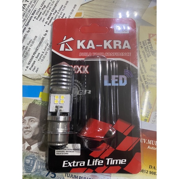 Lampu Depan LED Motor KRA-KRA 8 sisi H6/T19/M5 8W+8W Hi/Lo AC DC PNP Bebek & Matic | Garans