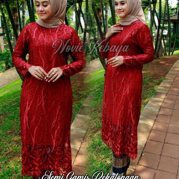 set kebaya semi gamis pekalongan trendy