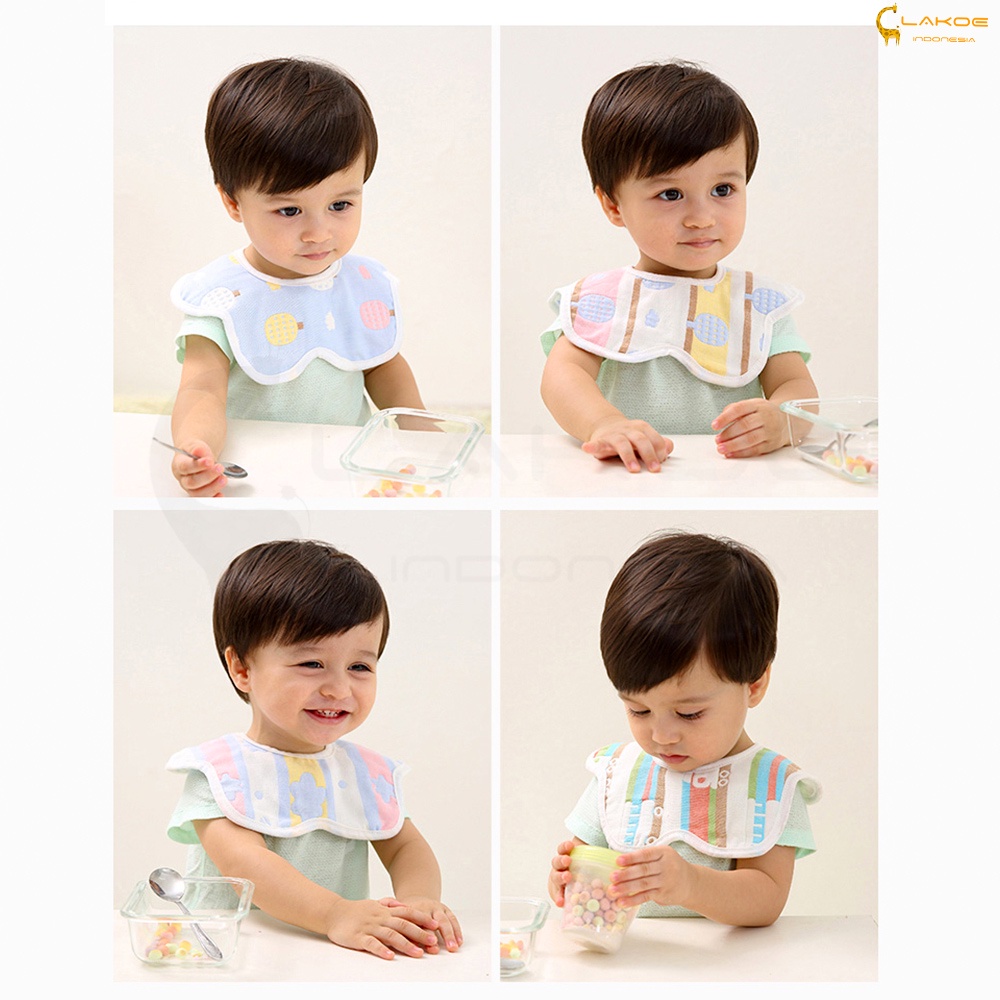 LAKOE bib bayi slabber bayi 6 lapis Celemek Makan Bayi Bahan Katun Gauze