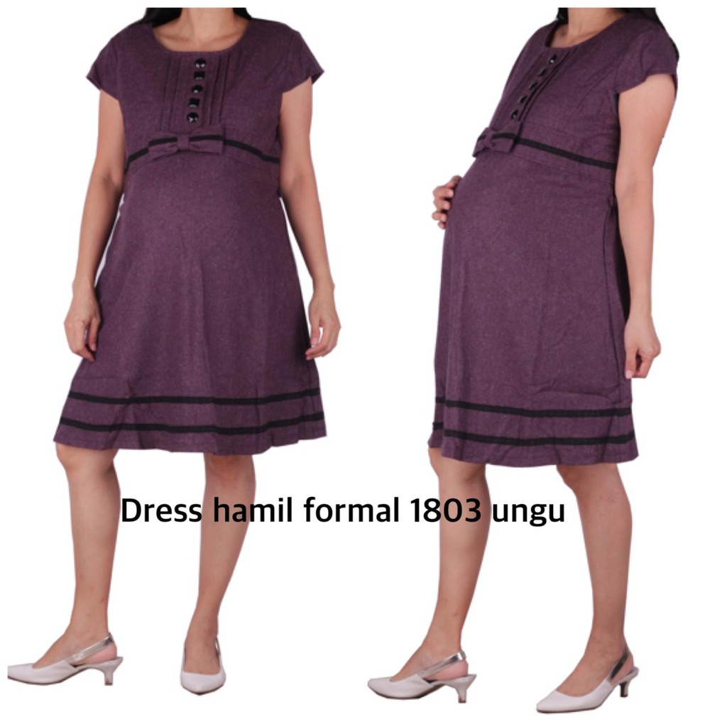 dress hamil formal 1803 ungu bajuhamil baju hamil