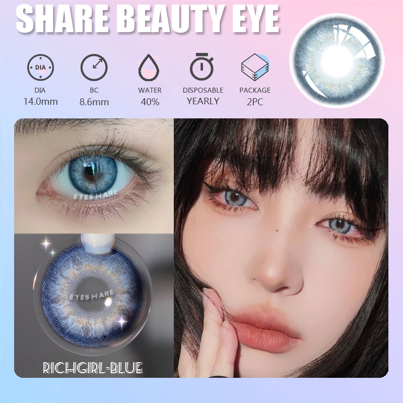 Exoticon Soflen Model Terbaru 2023 COD Fashion Softlens Murah Lensa Kontak Warna Alami Lensa Kontak Hijau - RICH GIRL Natural Eyes