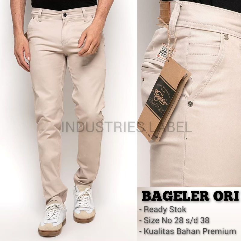 Bageler Chino Panjang Pria Celana Chino panjang slimfit big size celana chino canvas warna khaki seri CBS 7R65