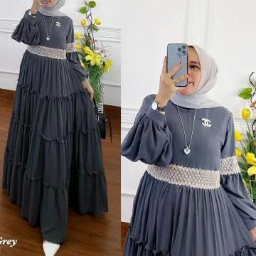 [LCA.02Jn22p] Rena Dress/ gamis ceruty wanita muslimah/ gamis ceruty babydoll / gamis ceruty polos /