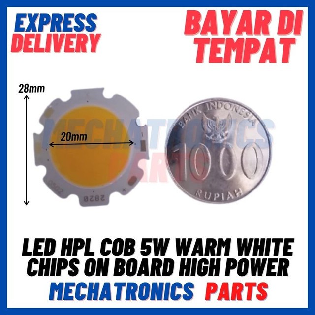 [DSP-9378] LED HPL COB 5WATT WARM WHITE 28-20MM CHIPS ON BOARD HIGH POWER