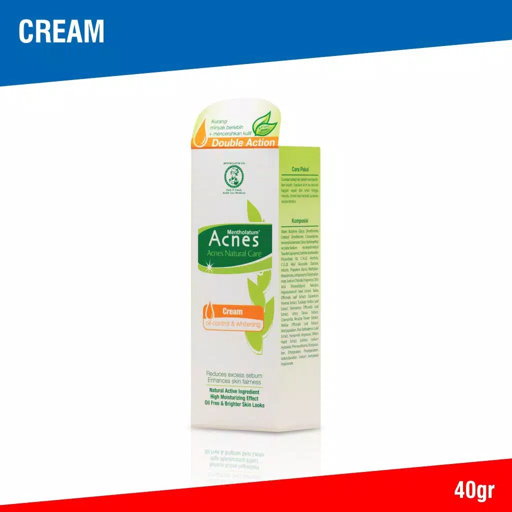 Acnes Natural Care Oil Control &amp; Whitening Cream 40 gr