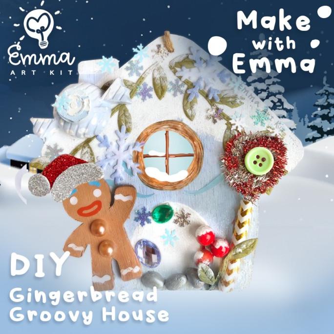 

New! Gingerbread Christmas Ornament Art Kit (Includes Paint And Brush)
