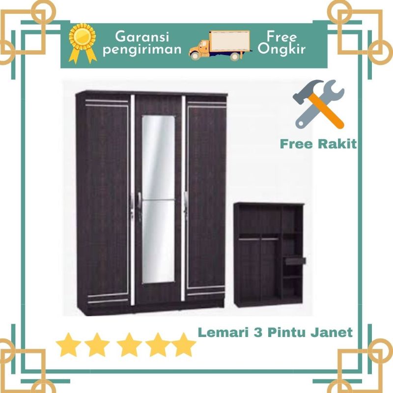 LEMARI 3 PINTU LEMARI HITAM LEMARI OLYMPIC MURAH PEKALONGAN TEGAL PEMALANG BATANG CIREBON TASIKMALAY