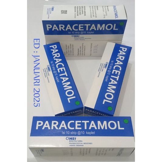 Jual Paracetamol 500mg MEF Mega Esa Farma Box 10 strip 10 kaplet