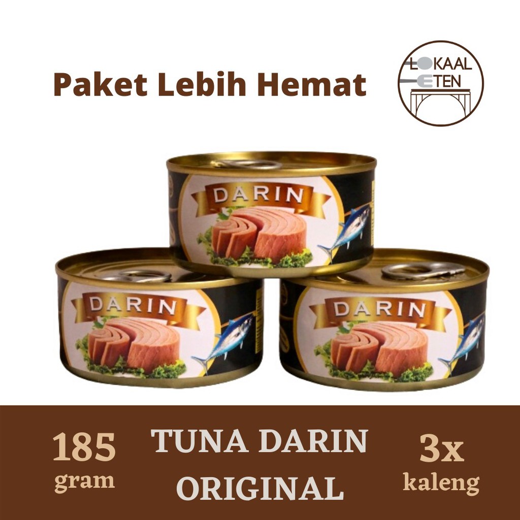 

TUNA DARIN Paket 3 pcs Ikan Tuna Dalam Minyak Makanan Kaleng 185 g - Original