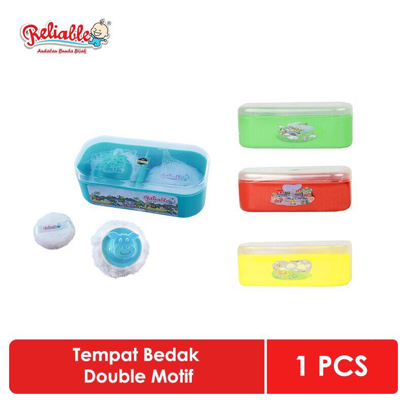 Tempat Bedak Double Kotak Reliable/Tempat Bedak Bayi 2 Sekat Bahan Kuat Anti Pecah(Murah)MULTIFUNGSI