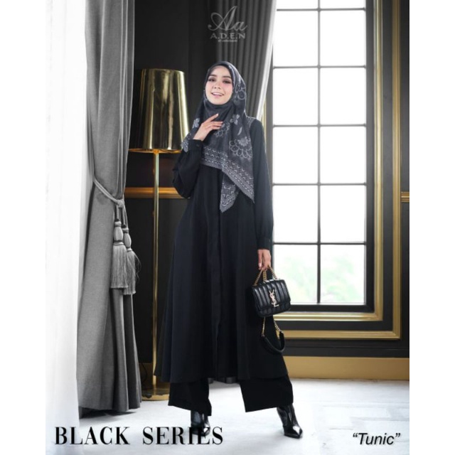 Tunik. Black Series -  Aden Hijab (Ready Stock)