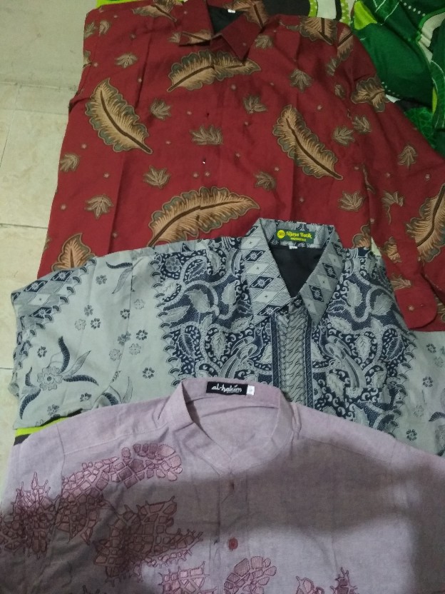 Cod Kemeja Batik Pria Furing Braja Lengan Panjang Merah Maron Kamulyan Modern