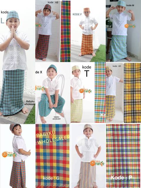 SARUNG ANAK INSTAN ORANGE + PECI