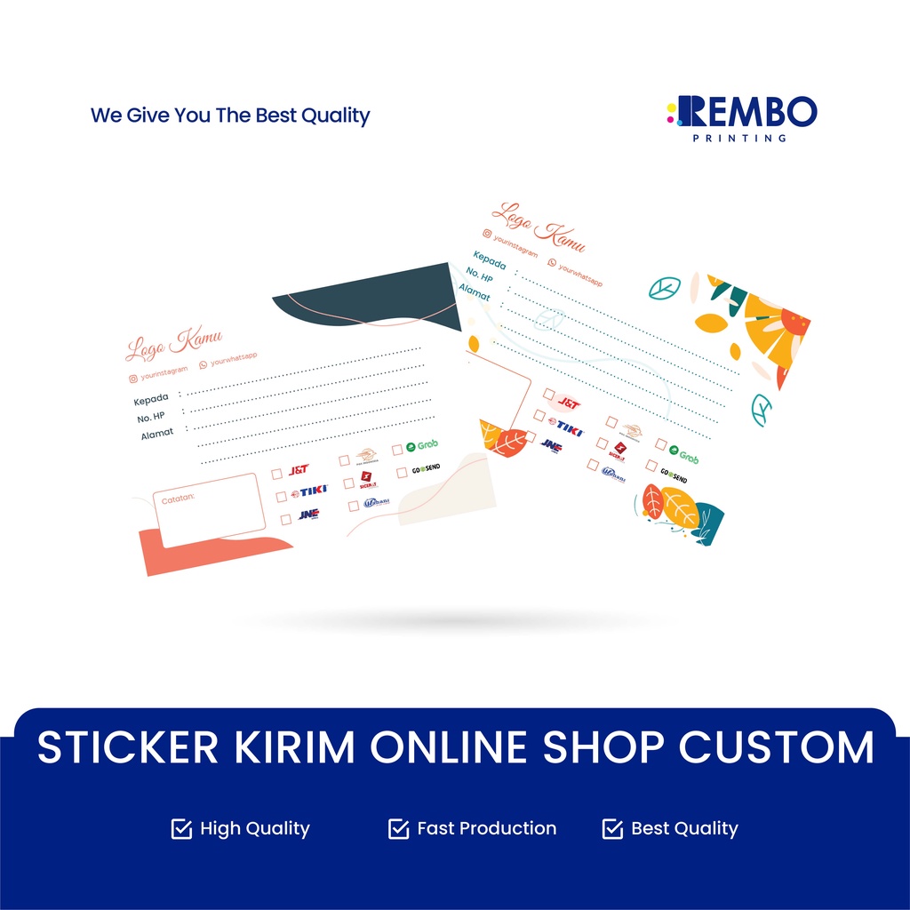 Sticker Kirim Online Shop CUSTOM Cetak Stiker Label Pengiriman Murah