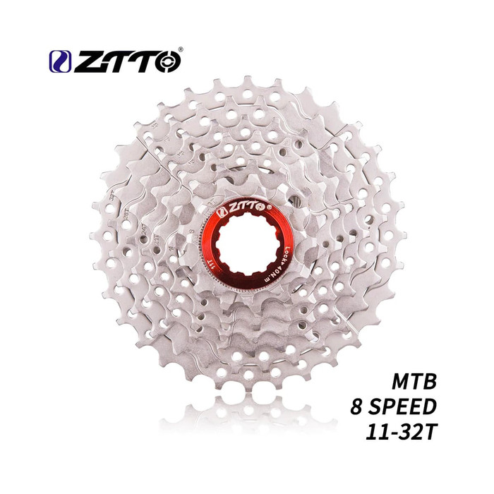 ZTTO SPROCKET 8 SPEED 11-32T CASETTE FREEWHEEL MTP SEPEDA LIPAT SILVER