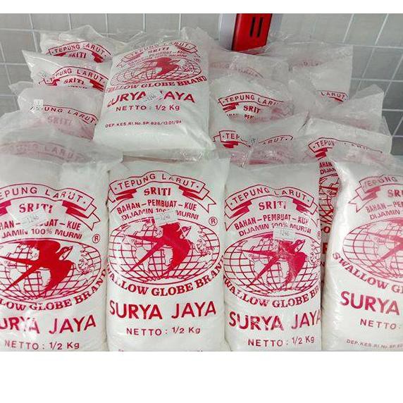 [Terhebat se-RI] TEPUNG LARUT SRITI - BAHAN PEMBUAT KUE - SWALLOW GLOBE BRAND SURYA JAYA 500 GR