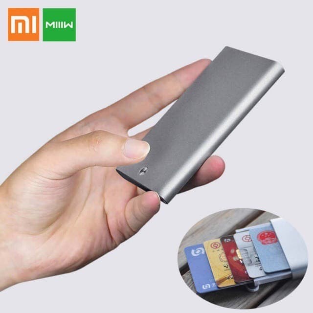 

READY Xiaomi Bussiness Card Holder Box Aluminium Slim Wallet ATM/Credit card - Silver BERKUALITAS