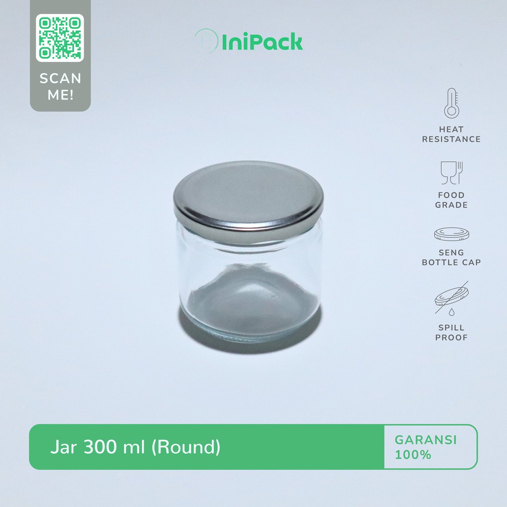 Jar Kaca 300ml / Toples Kaca 300 ml Round