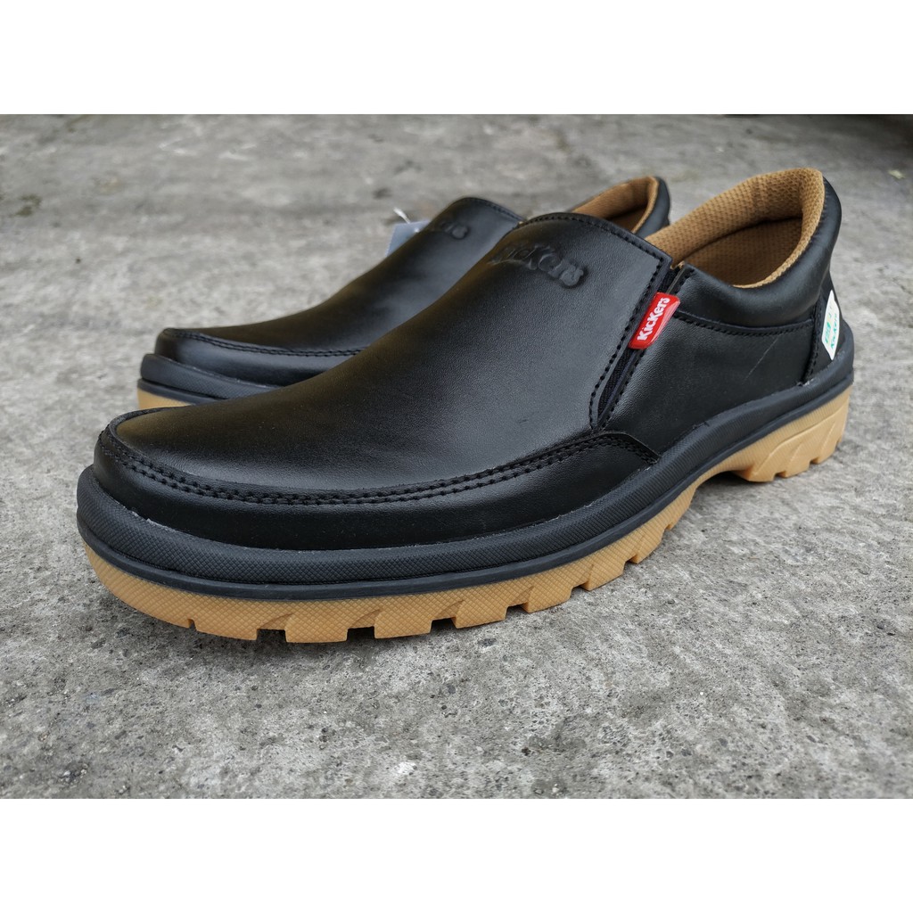 sepatu kickers kulit casual pria bahan kulit asli f.5