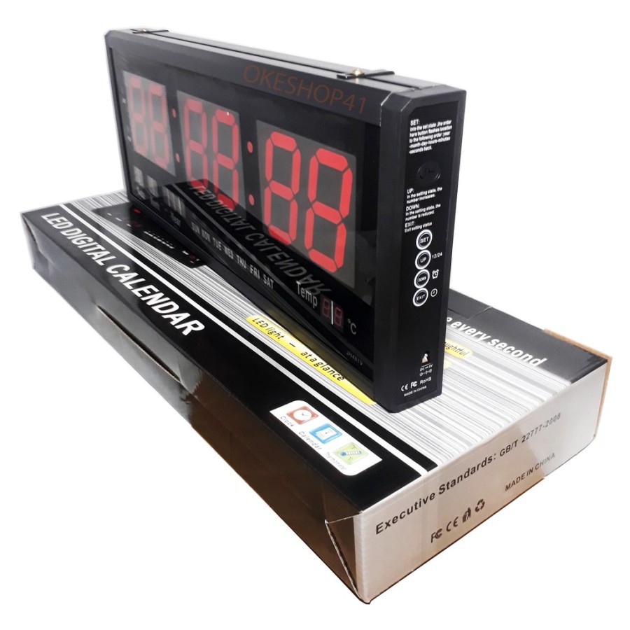 Sonifer Jam Dinding Digital Besar LED Clock SMS-4819 Red