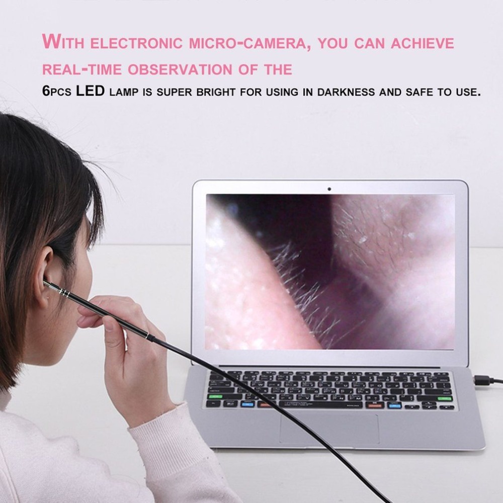 Alat Korek Kuping + Kamera Endoscope HD Visual USB Earpick 5.5mm U-Kiss EU-0