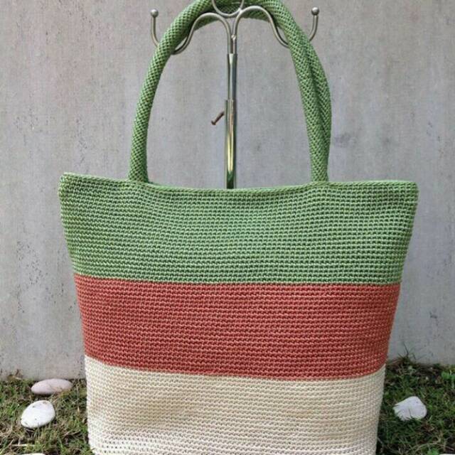 Tas Rajut Totebag Mirip Dowa Warna Puding
