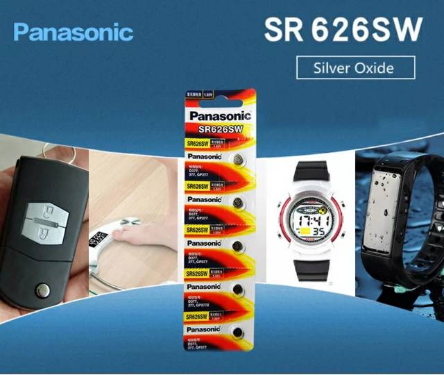 Panasonic Baterai SR626SW Baterai Koin G4 377A 377 LR626 SR626SW SR66 LR66 Perak Oksida