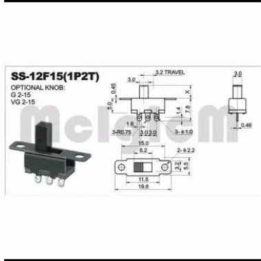 10pc Micro Slide Beralih 3PIN 2Posisi 1P2T ON-OFF Beralih Penanganan