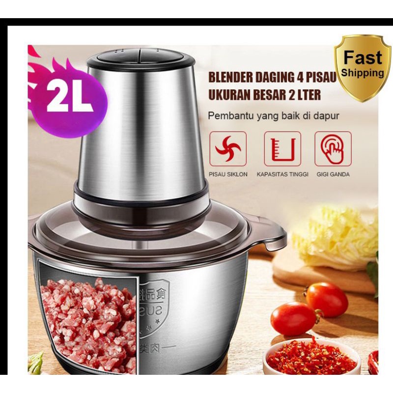 blender daging/coper hand daging/penggiling daging stainless 2liter