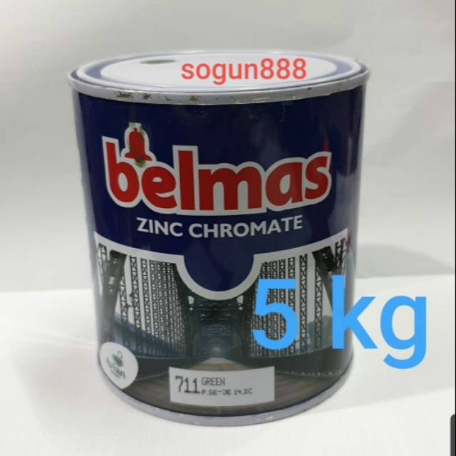Meni besi Belmas 5 kg Meni hijau Zinc chromate Cat anti Meni besi Belmas 5 kg Meni hijau Zinc chromate Cat anti