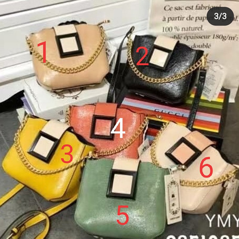 tas wanita selempang tali rantai lucusling bag cewek handbag impor terbaru kulit sentettis