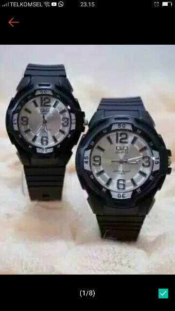 Terima Cod)Jam Tangan Couple Q&amp;Q Strap Rubber(DikirIm Dari Jakarta)