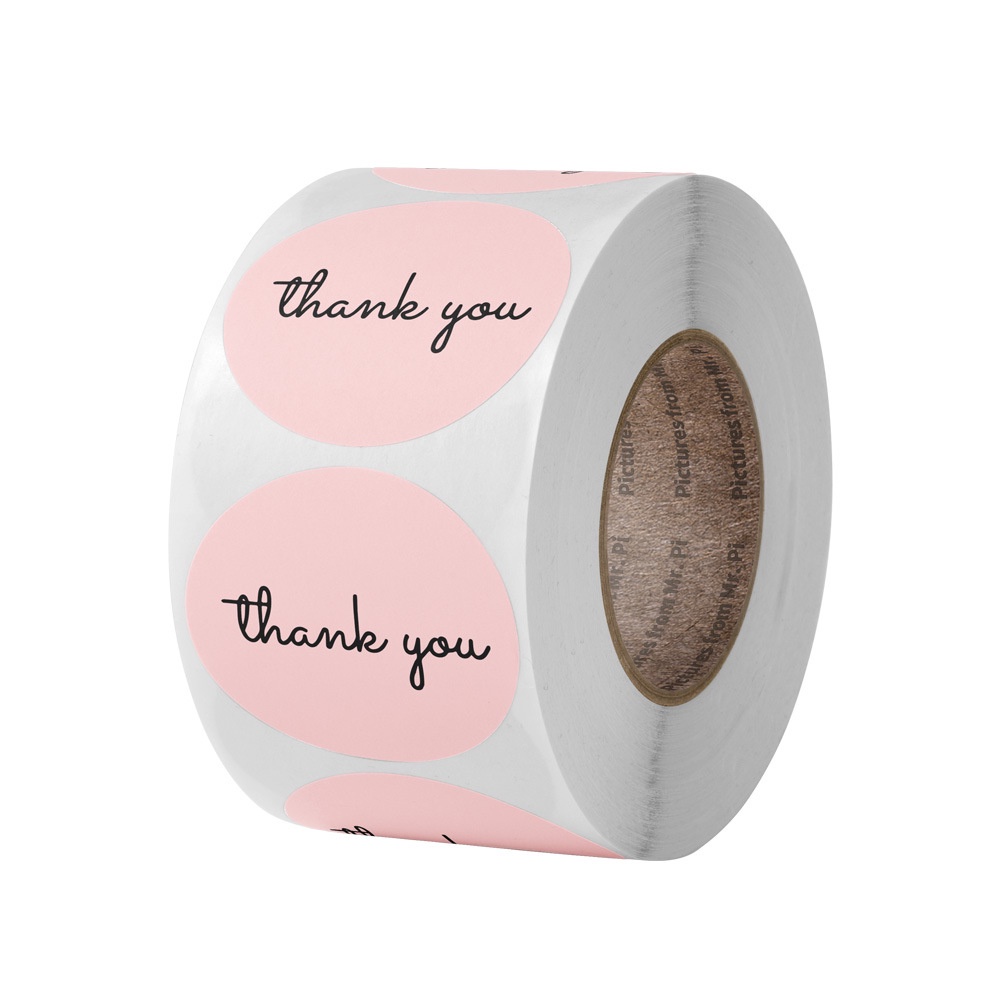 

50pcs Pink Simple Thank You Sticker Online Shop Packaging Label Stiker Segel Stiker Packing Kardus Box