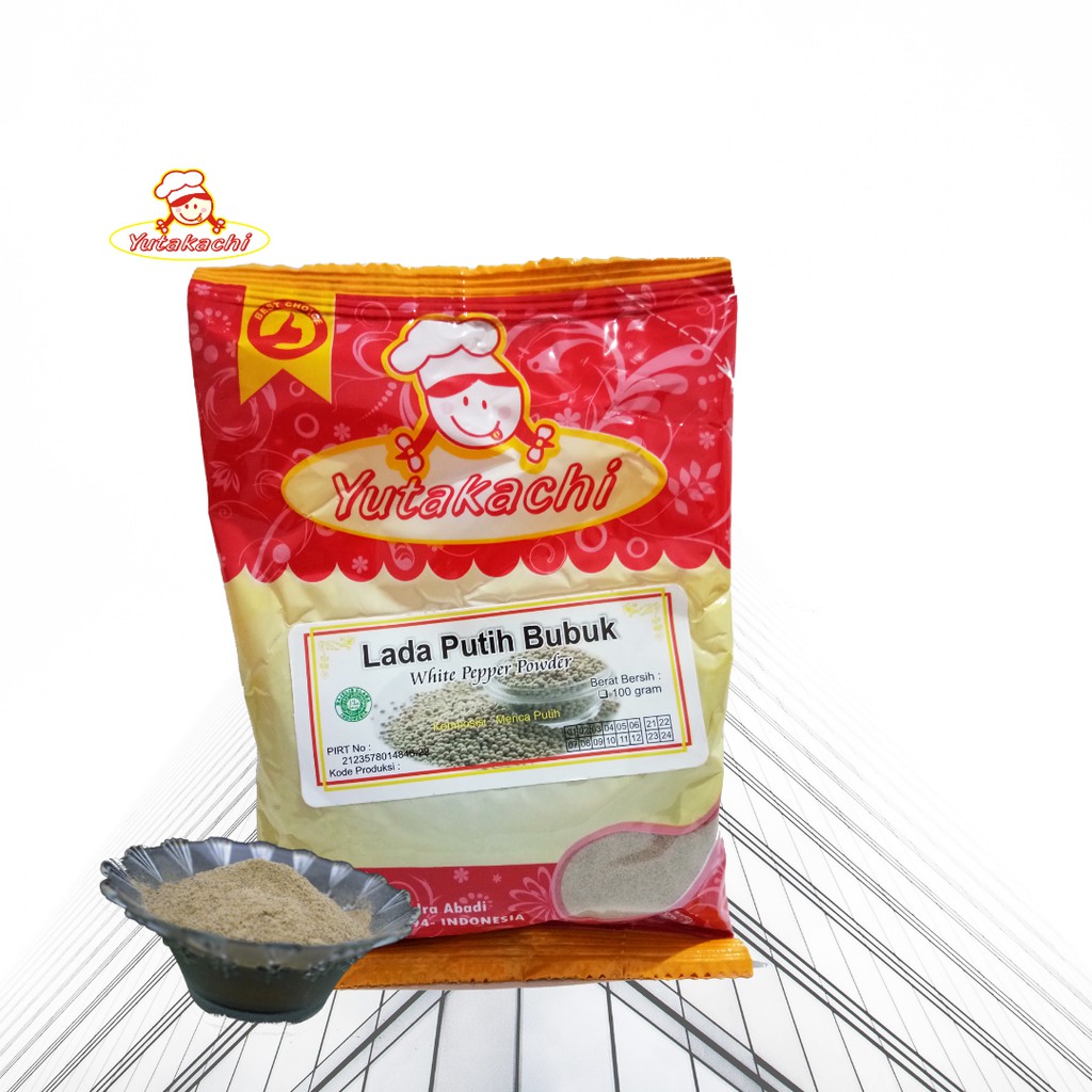 Lada Putih Bubuk Super 100 Gram Yutakachi Murni Alami / Pusat Bumbu Rempah Dapur / Merica Bubuk / Ground White Pepper Powder / Bumbu Masak JSR