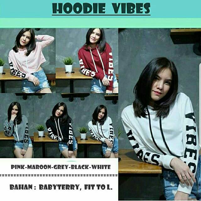 Bess - Sweater Hoodie Crop Murah / Sweater Hoodie Crop VIBES