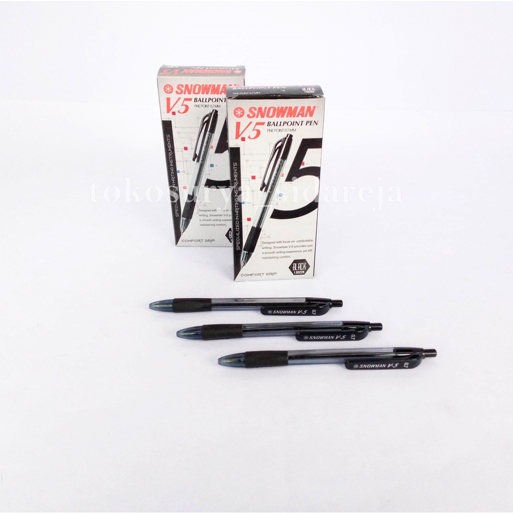 

PULPEN GEL SNOWMAN V5 ORIGINAL (SATUAN) / PULPEN SNOWMAN HITAM V5 / PENA SNOWMAN