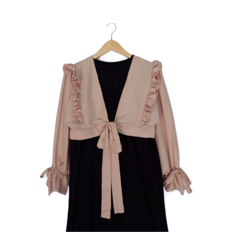 OUTER SET FASHION TERBARU / INNER DRESS MUSLIM / PAKAIAN WANITA-Inner black + coksu