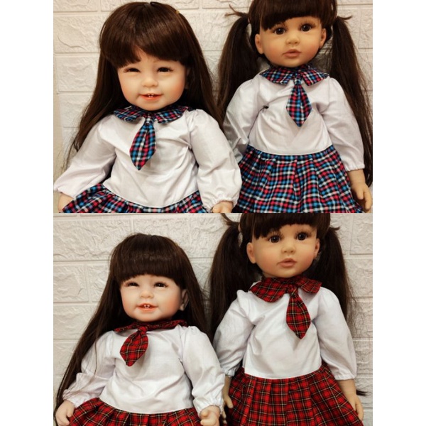 baju sekolah boneka reborn 22-24 inch (hanya baju)