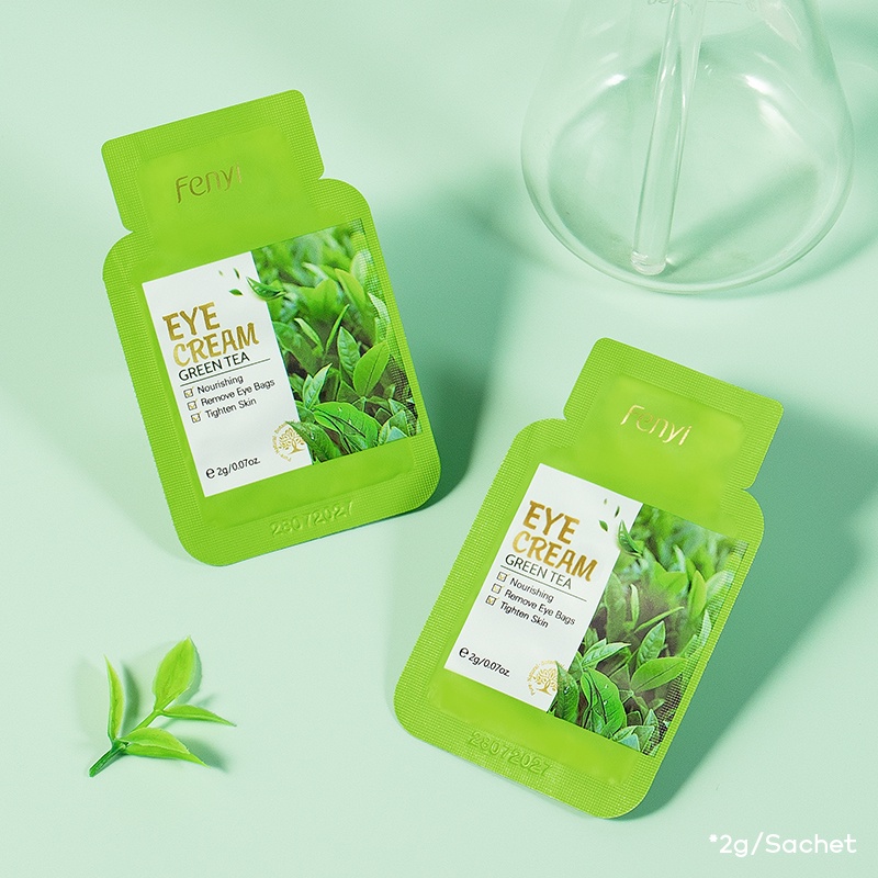 BPOM Fenyi Green Tea Eye Cream Sachet Menghilangkan Kantung Mata Mengencangkan Kulit Memperbaiki 2g