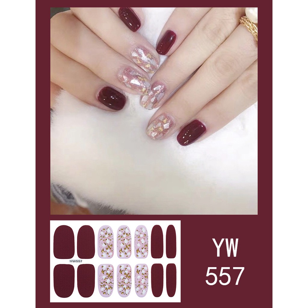 Stiker kuku Nail art Waterproof sticker Part 4 stiker (14 pcs) sticker Kuku nail art