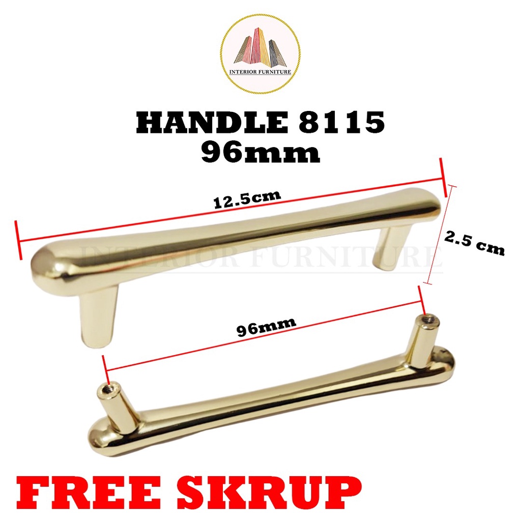 Handle Gold Hitam Handle Emas Hitam Tarikan Laci Minimalis Gagang Pintu Lemari 8103 96 mm &amp; 128 MM.