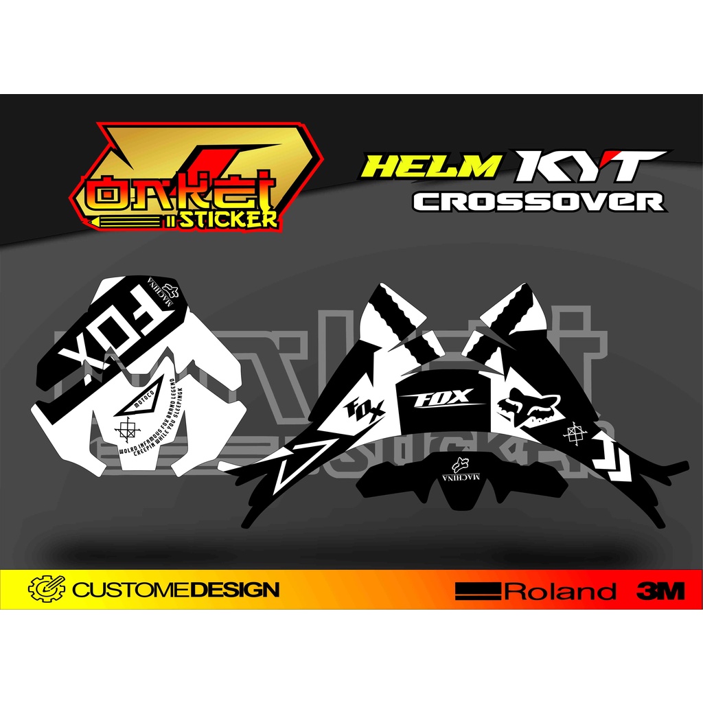 DECAL STICKER HELM KYT CROSS OVER FX