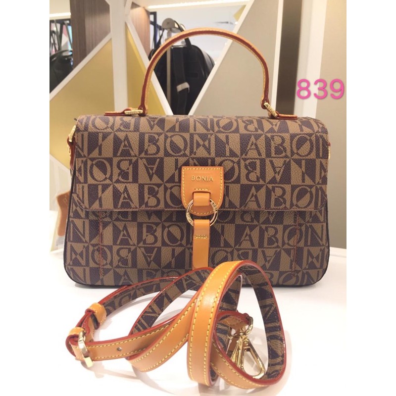 NEW TAS BONIA SATCHEL MONOGRAM ORIGINAL 100%