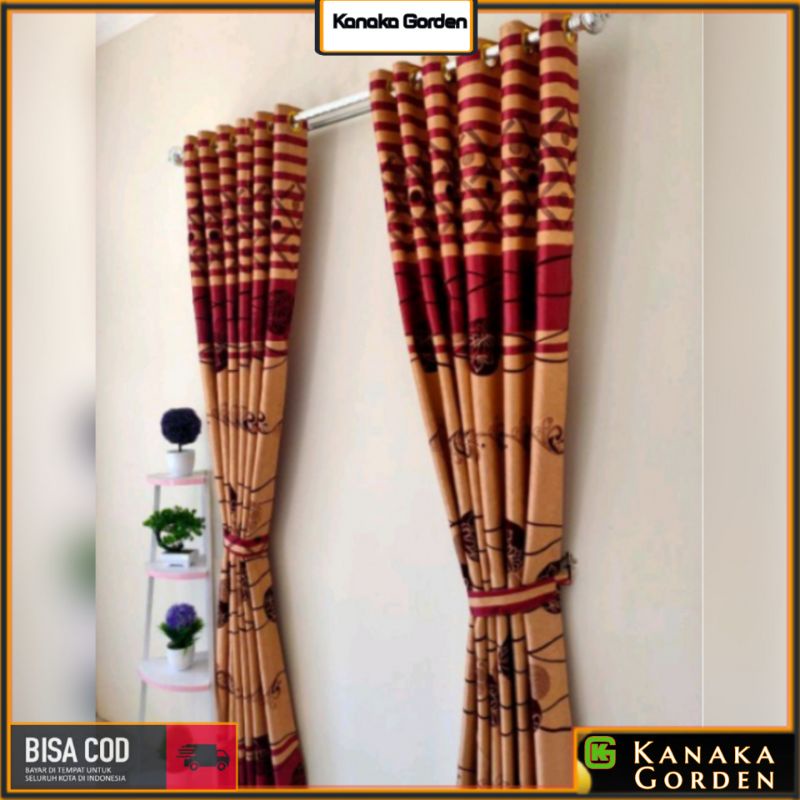 Gorden ruang tamu mewah Blackout Original Bahan Tebal embosh Tinggi 230 Cm warna ungu cokelat hijau 