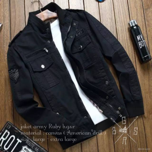 Jaket Bomber Army Kanvas Original BGSR