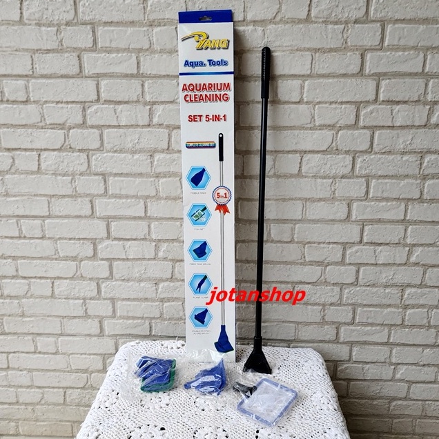 YANG YP AQUA TOOLS 5 in 1 tongkat pembersih kaca akuarium algae scraper scratcher 5in1 aquatools cleaning aquarium