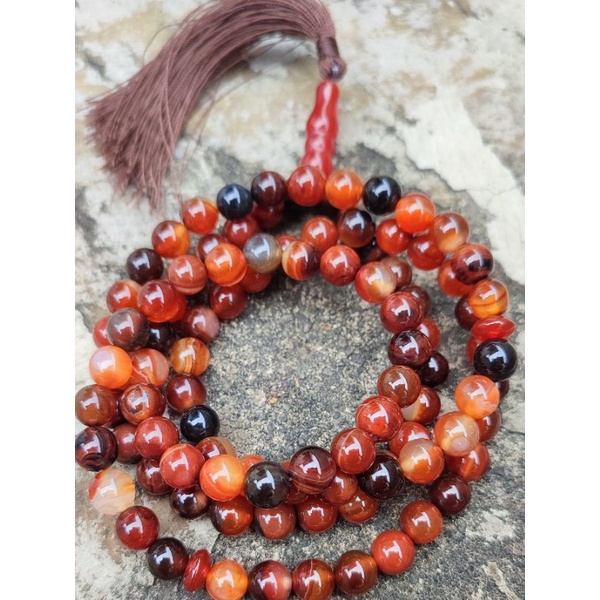 TASBIH BATU YAMAN ASLI NATURAL ISI 99 BUTIR SIAP PAKAI